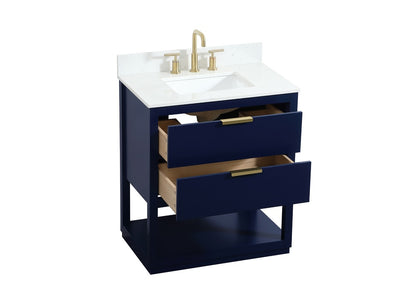 Elegant Furniture & Lighting - Larkin 30 inch Single bathroom vanity in blue with backsplash - VF19230BL-BS veiw 16