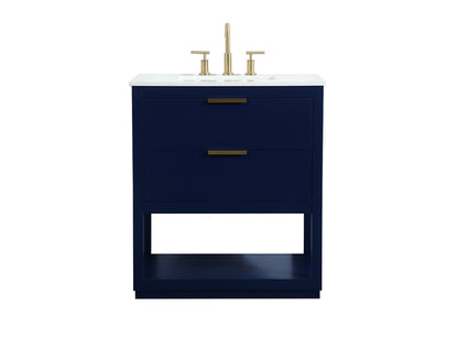 Elegant Furniture & Lighting - Larkin 30 inch Single bathroom vanity in blue - VF19230BL veiw 1