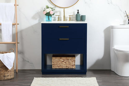Elegant Furniture & Lighting - Larkin 30 inch Single bathroom vanity in blue - VF19230BL veiw 2