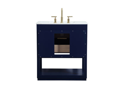Elegant Furniture & Lighting - Larkin 30 inch Single bathroom vanity in blue - VF19230BL veiw 8