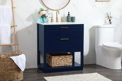 Elegant Furniture & Lighting - Larkin 30 inch Single bathroom vanity in blue - VF19230BL veiw 9
