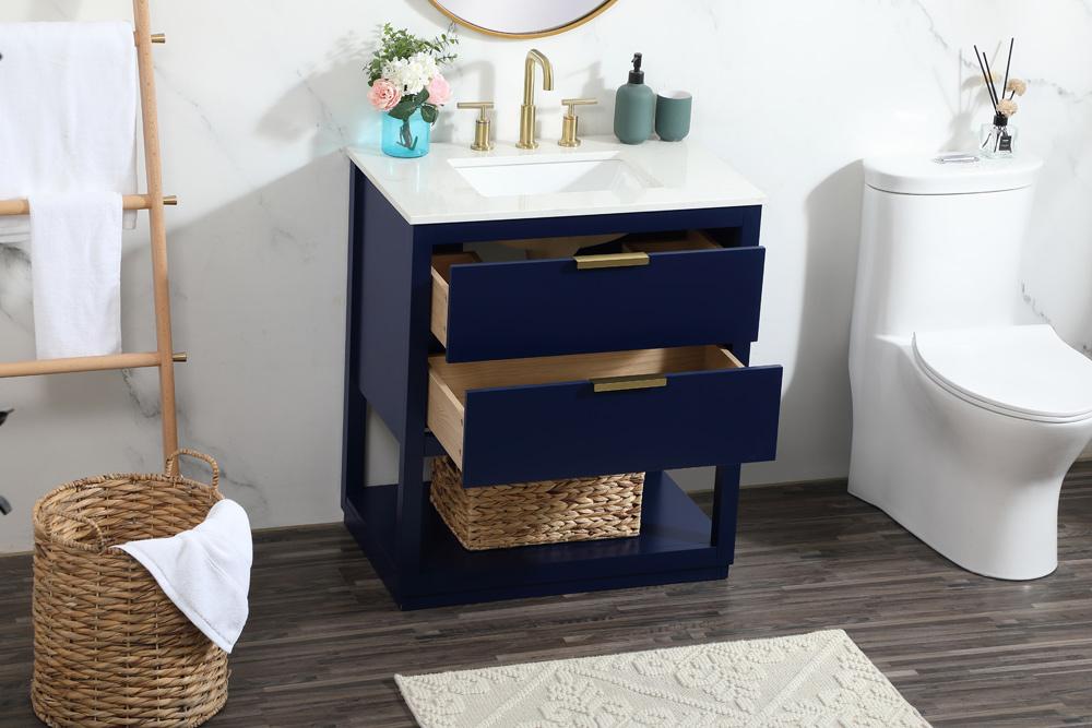 Elegant Furniture & Lighting - Larkin 30 inch Single bathroom vanity in blue - VF19230BL veiw 10
