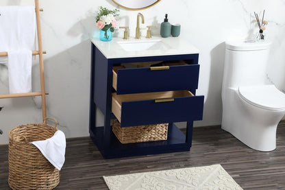 Elegant Furniture & Lighting - Larkin 30 inch Single bathroom vanity in blue - VF19230BL veiw 10