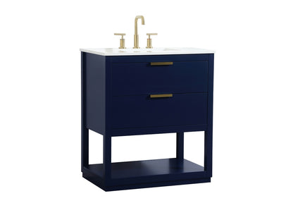 Elegant Furniture & Lighting - Larkin 30 inch Single bathroom vanity in blue - VF19230BL veiw 14