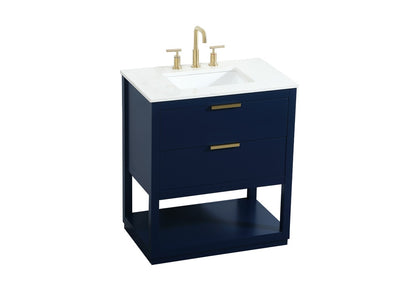 Elegant Furniture & Lighting - Larkin 30 inch Single bathroom vanity in blue - VF19230BL veiw 15