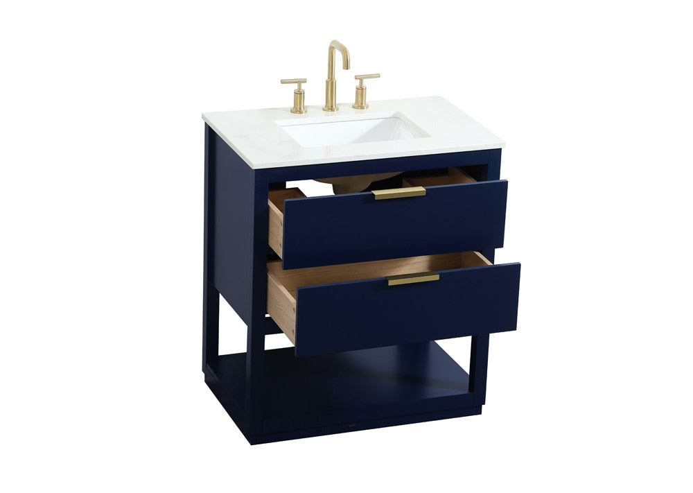 Elegant Furniture & Lighting - Larkin 30 inch Single bathroom vanity in blue - VF19230BL veiw 16