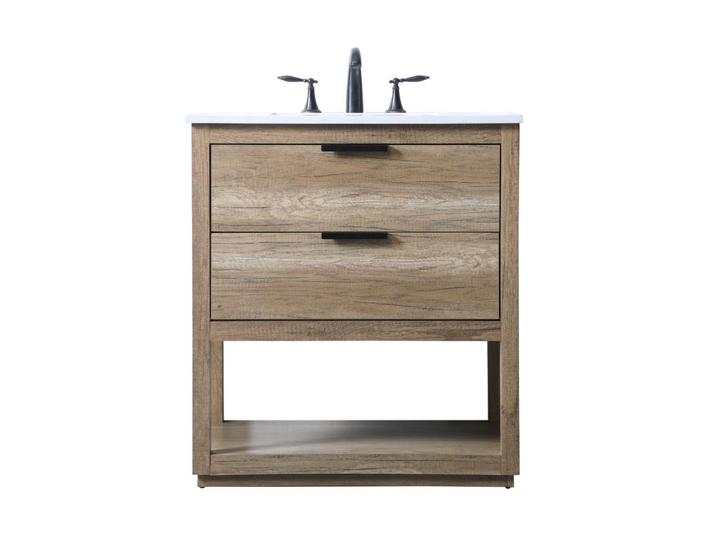 Elegant Furniture & Lighting - Larkin 30 Inch SIngle Bathroom Vanity In Natural Oak - VF19230NT veiw 1