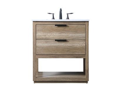 Elegant Furniture & Lighting - Larkin 30 Inch SIngle Bathroom Vanity In Natural Oak - VF19230NT veiw 1