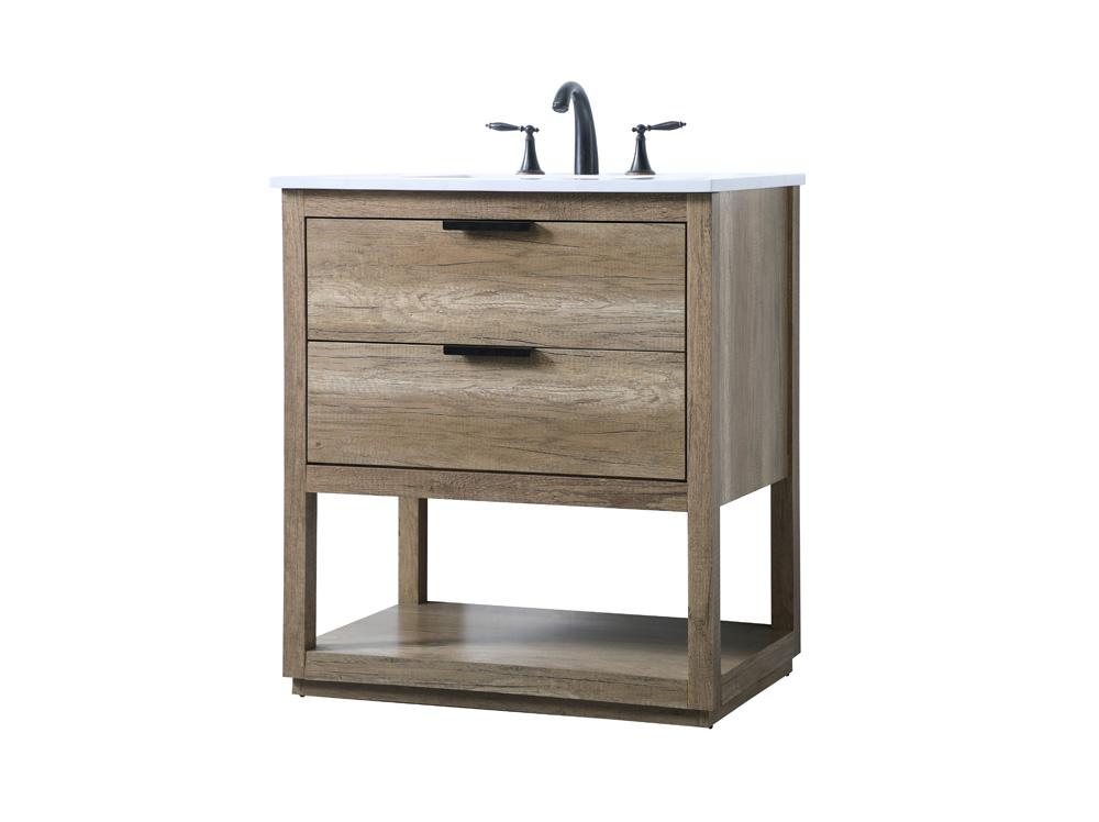 Elegant Furniture & Lighting - Larkin 30 Inch SIngle Bathroom Vanity In Natural Oak - VF19230NT veiw 8