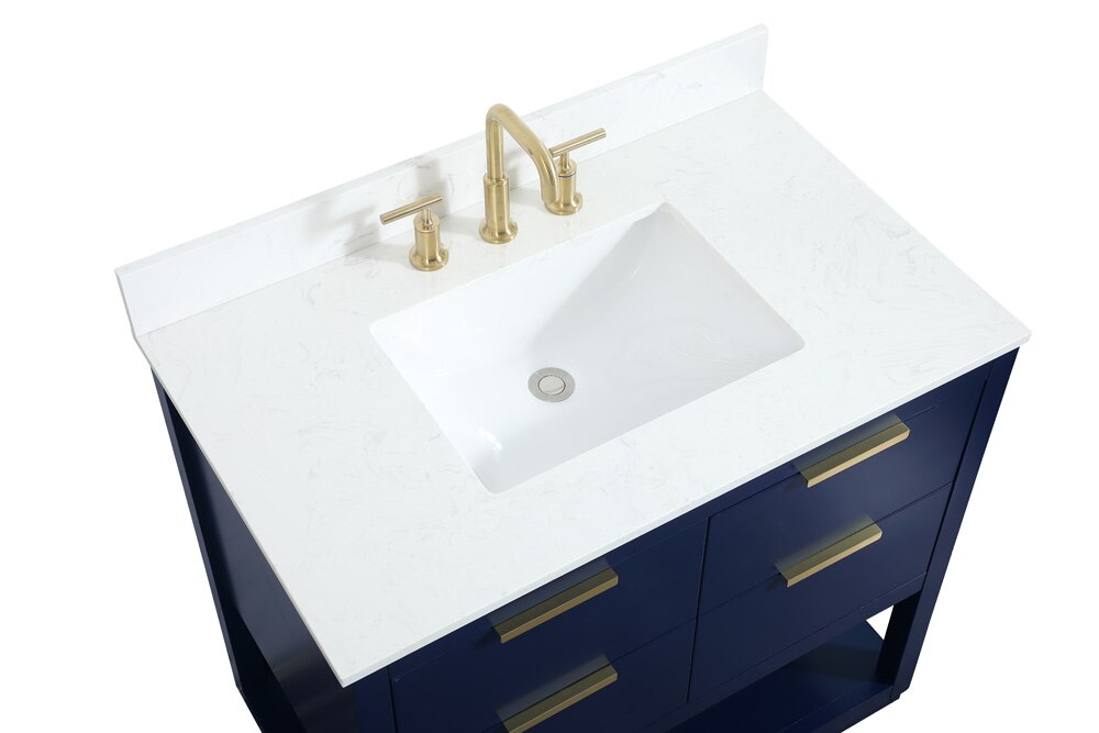 Elegant Furniture & Lighting - Larkin 36 inch Single bathroom vanity in blue with backsplash - VF19236BL-BS veiw 3