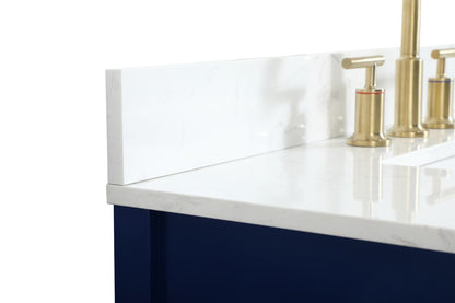 Elegant Furniture & Lighting - Larkin 36 inch Single bathroom vanity in blue with backsplash - VF19236BL-BS veiw 4