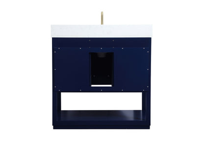Elegant Furniture & Lighting - Larkin 36 inch Single bathroom vanity in blue with backsplash - VF19236BL-BS veiw 8