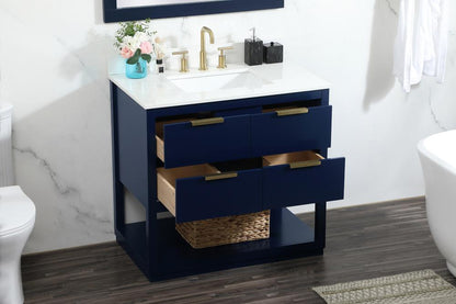 Elegant Furniture & Lighting - Larkin 36 inch Single bathroom vanity in blue with backsplash - VF19236BL-BS veiw 10