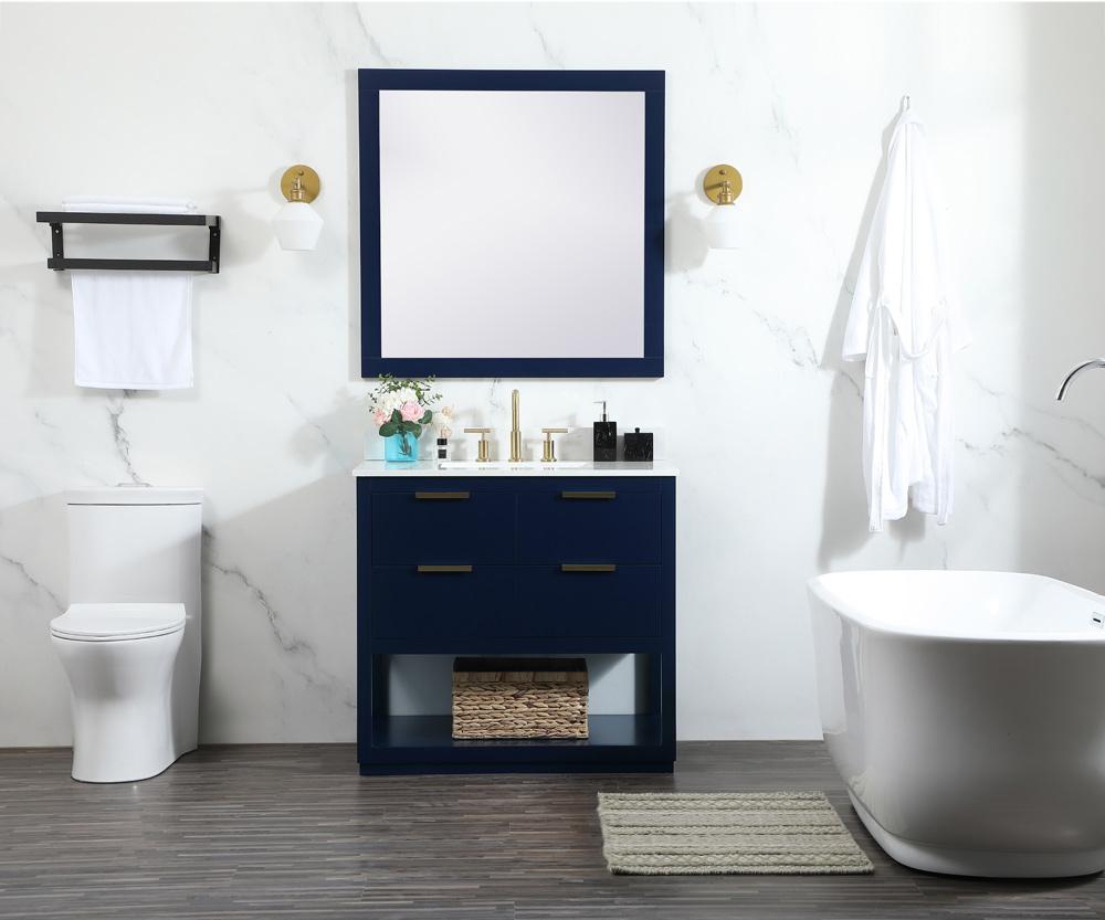 Elegant Furniture & Lighting - Larkin 36 inch Single bathroom vanity in blue with backsplash - VF19236BL-BS veiw 11