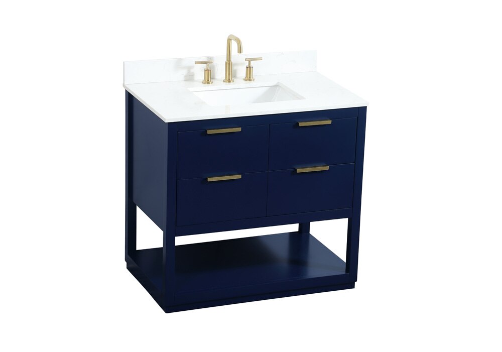 Elegant Furniture & Lighting - Larkin 36 inch Single bathroom vanity in blue with backsplash - VF19236BL-BS veiw 15