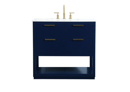 Elegant Furniture & Lighting - Larkin 36 inch Single bathroom vanity in blue - VF19236BL veiw 1