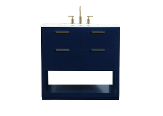 Elegant Furniture & Lighting - Larkin 36 inch Single bathroom vanity in blue - VF19236BL veiw 1