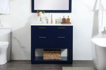 Elegant Furniture & Lighting - Larkin 36 inch Single bathroom vanity in blue - VF19236BL veiw 2