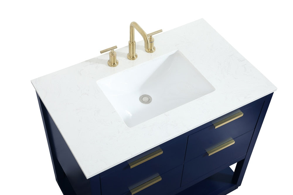 Elegant Furniture & Lighting - Larkin 36 inch Single bathroom vanity in blue - VF19236BL veiw 3