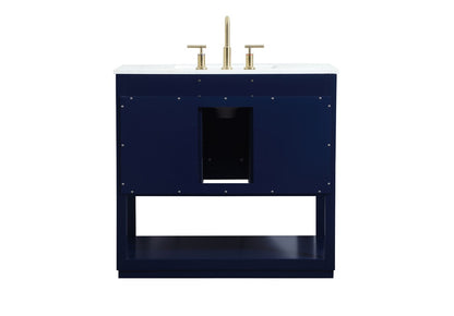 Elegant Furniture & Lighting - Larkin 36 inch Single bathroom vanity in blue - VF19236BL veiw 8