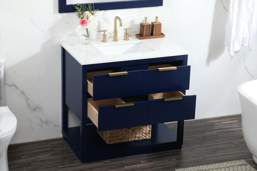 Elegant Furniture & Lighting - Larkin 36 inch Single bathroom vanity in blue - VF19236BL veiw 10