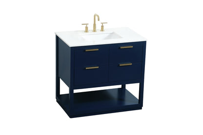 Elegant Furniture & Lighting - Larkin 36 inch Single bathroom vanity in blue - VF19236BL veiw 15