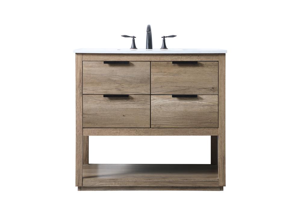 Elegant Furniture & Lighting - Larkin 36 Inch SIngle Bathroom Vanity In Natural Oak - VF19236NT veiw 1