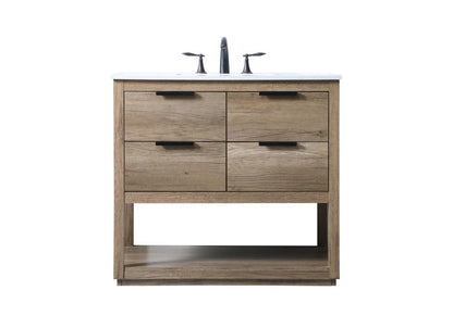 Elegant Furniture & Lighting - Larkin 36 Inch SIngle Bathroom Vanity In Natural Oak - VF19236NT veiw 1
