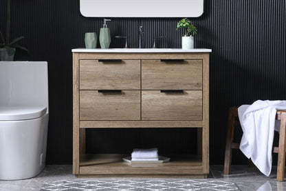 Elegant Furniture & Lighting - Larkin 36 Inch SIngle Bathroom Vanity In Natural Oak - VF19236NT veiw 2