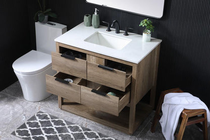 Elegant Furniture & Lighting - Larkin 36 Inch SIngle Bathroom Vanity In Natural Oak - VF19236NT veiw 4