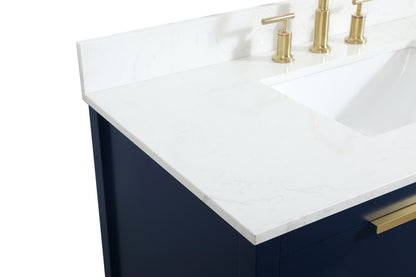 Elegant Furniture & Lighting - Larkin 42 inch Single bathroom vanity in blue with backsplash - VF19242BL-BS veiw 4