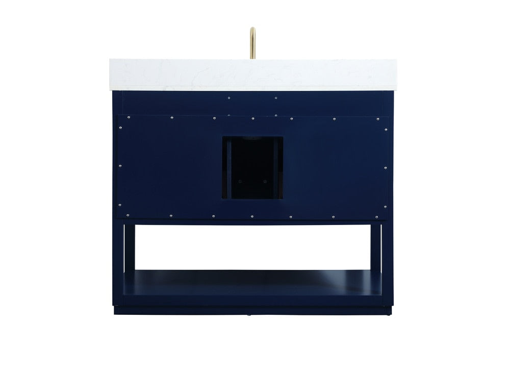 Elegant Furniture & Lighting - Larkin 42 inch Single bathroom vanity in blue with backsplash - VF19242BL-BS veiw 8