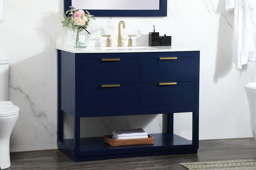 Elegant Furniture & Lighting - Larkin 42 inch Single bathroom vanity in blue with backsplash - VF19242BL-BS veiw 9