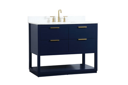 Elegant Furniture & Lighting - Larkin 42 inch Single bathroom vanity in blue with backsplash - VF19242BL-BS veiw 14