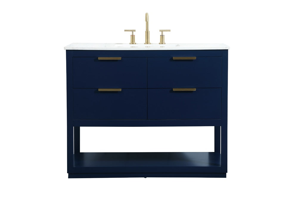 Elegant Furniture & Lighting - Larkin 42 inch Single bathroom vanity in blue - VF19242BL veiw 1