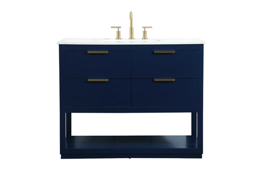 Elegant Furniture & Lighting - Larkin 42 inch Single bathroom vanity in blue - VF19242BL veiw 1