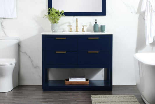 Elegant Furniture & Lighting - Larkin 42 inch Single bathroom vanity in blue - VF19242BL veiw 2