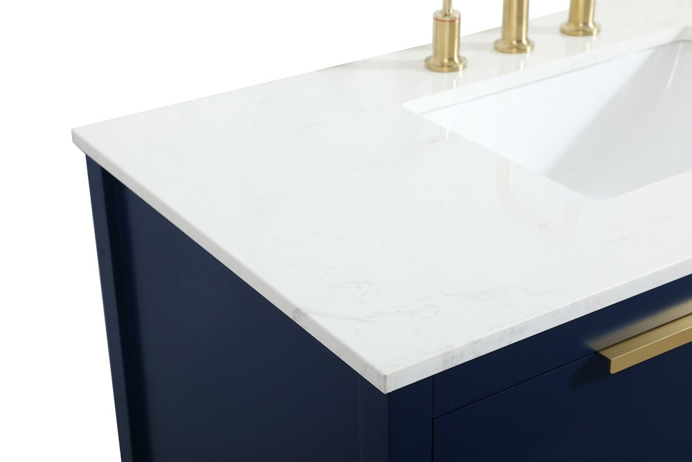 Elegant Furniture & Lighting - Larkin 42 inch Single bathroom vanity in blue - VF19242BL veiw 4
