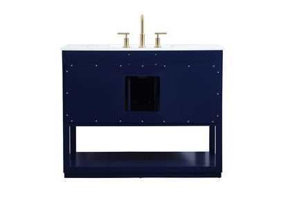 Elegant Furniture & Lighting - Larkin 42 inch Single bathroom vanity in blue - VF19242BL veiw 8