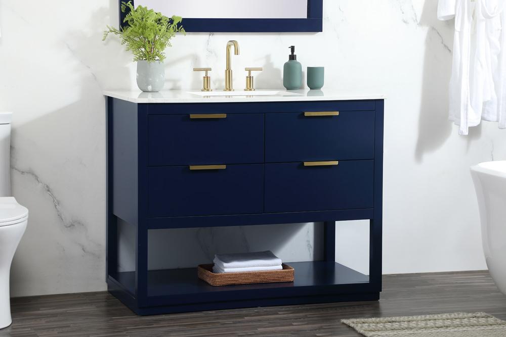 Elegant Furniture & Lighting - Larkin 42 inch Single bathroom vanity in blue - VF19242BL veiw 9