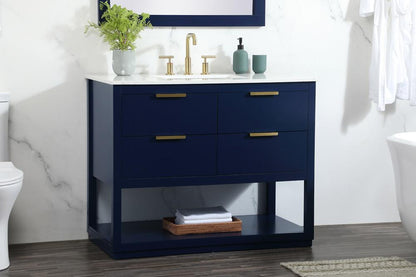 Elegant Furniture & Lighting - Larkin 42 inch Single bathroom vanity in blue - VF19242BL veiw 9