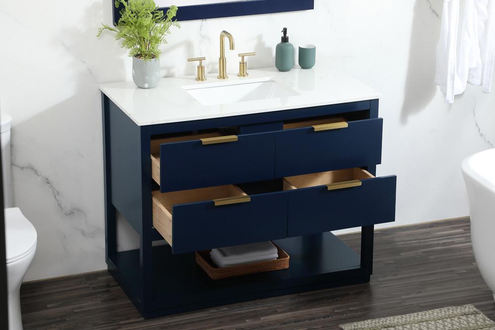 Elegant Furniture & Lighting - Larkin 42 inch Single bathroom vanity in blue - VF19242BL veiw 10