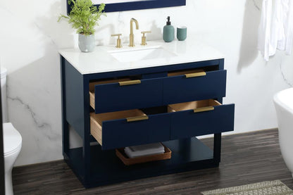 Elegant Furniture & Lighting - Larkin 42 inch Single bathroom vanity in blue - VF19242BL veiw 10
