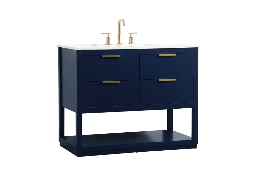 Elegant Furniture & Lighting - Larkin 42 inch Single bathroom vanity in blue - VF19242BL veiw 14