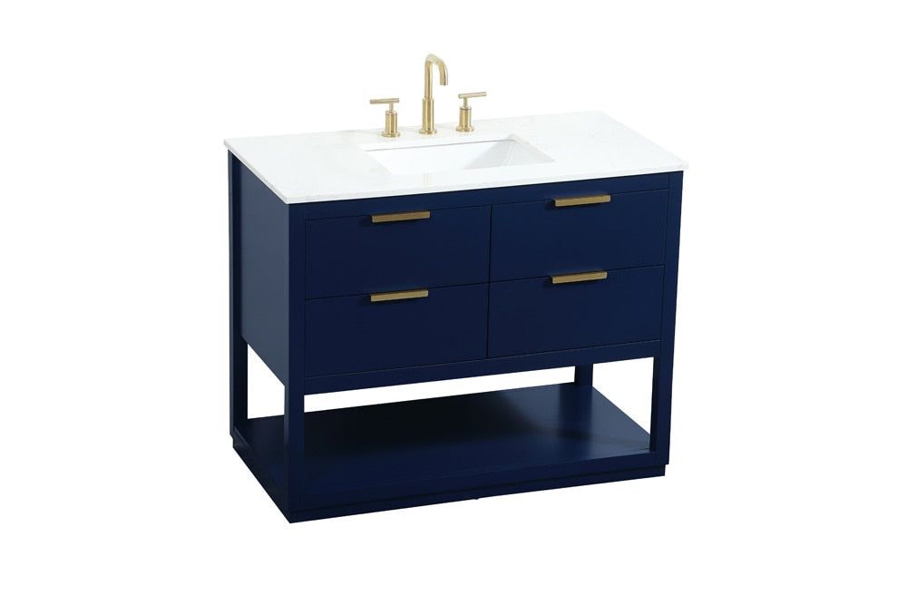 Elegant Furniture & Lighting - Larkin 42 inch Single bathroom vanity in blue - VF19242BL veiw 15