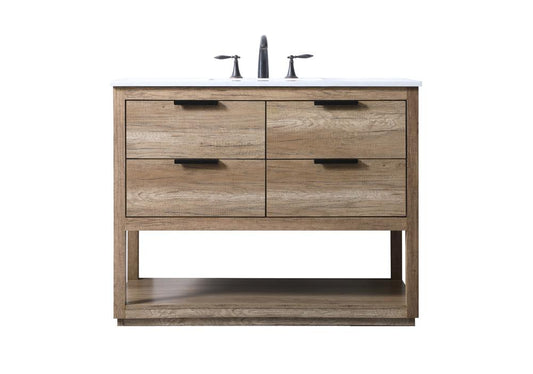Elegant Furniture & Lighting - Larkin 42 Inch SIngle Bathroom Vanity In Natural Oak - VF19242NT veiw 1