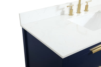 Elegant Furniture & Lighting - Larkin 48 inch Single bathroom vanity in blue with backsplash - VF19248BL-BS veiw 4