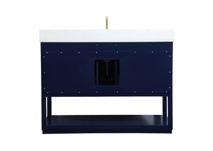 Elegant Furniture & Lighting - Larkin 48 inch Single bathroom vanity in blue with backsplash - VF19248BL-BS veiw 8