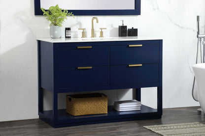 Elegant Furniture & Lighting - Larkin 48 inch Single bathroom vanity in blue with backsplash - VF19248BL-BS veiw 9
