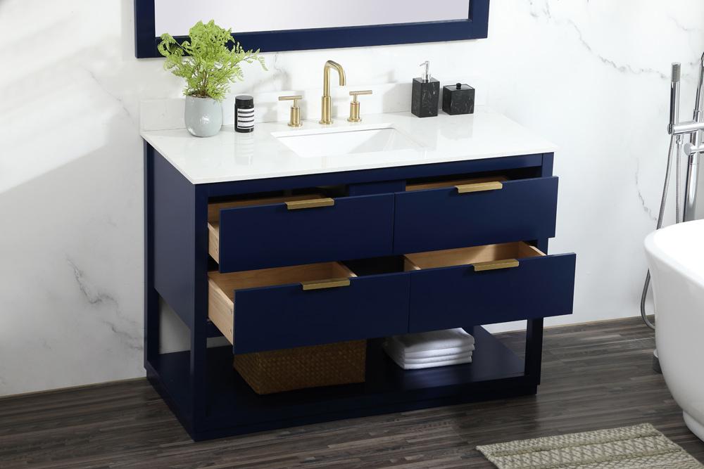 Elegant Furniture & Lighting - Larkin 48 inch Single bathroom vanity in blue with backsplash - VF19248BL-BS veiw 10